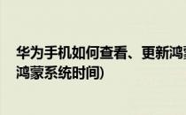 华为手机如何查看、更新鸿蒙系统(华为手机如何查看,更新鸿蒙系统时间)