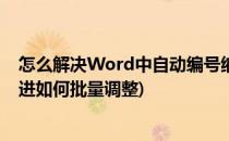 怎么解决Word中自动编号缩进过大等问题(word中编号缩进如何批量调整)