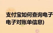 支付宝如何查询电子对账单(支付宝如何查询电子对账单信息)