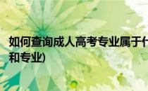 如何查询成人高考专业属于什么科类(如何查询成考招生学校和专业)