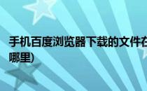 手机百度浏览器下载的文件在哪里(手机百度上下载的文件在哪里)