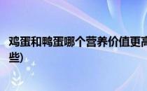 鸡蛋和鸭蛋哪个营养价值更高(鸡蛋和鸭蛋哪个营养价值更高些)