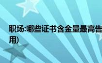 职场:哪些证书含金量最高告别死工资(职场哪些证书比较有用)