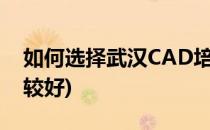 如何选择武汉CAD培训机构(cad培训哪里比较好)