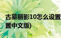 古墓丽影10怎么设置中文(古墓丽影10怎么设置中文版)