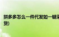 拼多多怎么一件代发如一键采购、发货(拼多多如何一键代发货)