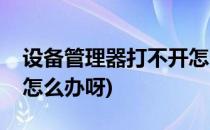 设备管理器打不开怎么办(设备管理器打不开怎么办呀)