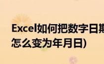 Excel如何把数字日期变为年月日(excel天数怎么变为年月日)