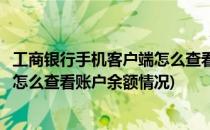 工商银行手机客户端怎么查看账户余额(工商银行手机客户端怎么查看账户余额情况)