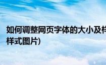 如何调整网页字体的大小及样式(如何调整网页字体的大小及样式图片)