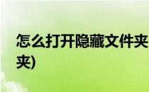 怎么打开隐藏文件夹(手机怎么打开隐藏文件夹)