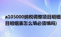 a105000纳税调整项目明细表怎么填(a105000纳税调整项目明细表怎么填必须填吗)