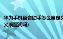 华为手机语音助手怎么自定义唤醒词(华为语音助手可以自定义唤醒词吗)