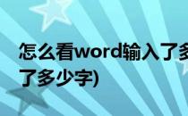 怎么看word输入了多少字(怎么看word输入了多少字)