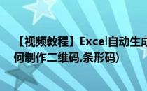 【视频教程】Excel自动生成一维码条形码二维码(excel如何制作二维码,条形码)