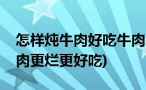 怎样炖牛肉好吃牛肉怎样炖会更烂(怎样炖牛肉更烂更好吃)