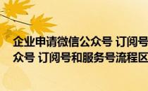 企业申请微信公众号 订阅号和服务号流程(企业申请微信公众号 订阅号和服务号流程区别)