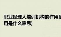 职业经理人培训机构的作用是什么(职业经理人培训机构的作用是什么意思)