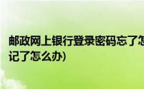 邮政网上银行登录密码忘了怎么办(邮政网上银行登录密码忘记了怎么办)