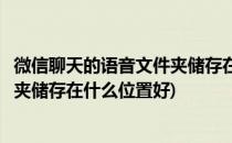 微信聊天的语音文件夹储存在什么位置(微信聊天的语音文件夹储存在什么位置好)