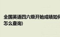 全国英语四六级开始成绩如何网上查询(英语四六级考试成绩怎么查询)