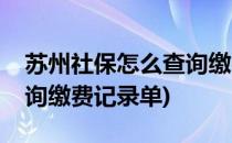 苏州社保怎么查询缴费记录(苏州社保怎么查询缴费记录单)