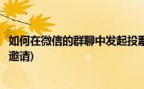 如何在微信的群聊中发起投票(如何在微信的群聊中发起投票邀请)