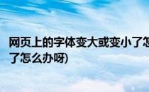 网页上的字体变大或变小了怎么办(网页上的字体变大或变小了怎么办呀)