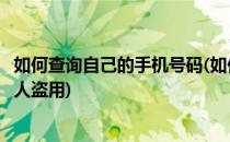 如何查询自己的手机号码(如何查询自己的手机号码是否被他人盗用)