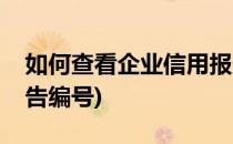 如何查看企业信用报告(如何查看企业信用报告编号)