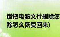 错把电脑文件删除怎么恢复(错把电脑文件删除怎么恢复回来)