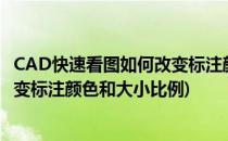 CAD快速看图如何改变标注颜色和大小(cad快速看图如何改变标注颜色和大小比例)