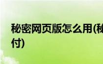 秘密网页版怎么用(秘密网页版怎么用微信支付)