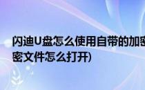 闪迪U盘怎么使用自带的加密软件加密优盘文件(闪迪u盘加密文件怎么打开)