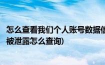 怎么查看我们个人账号数据信息被什么网站泄露了(个人信息被泄露怎么查询)