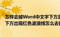 怎样去掉Word中文字下方显示的红色波浪线(word中文字下方出现红色波浪线怎么去掉)