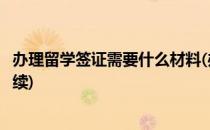 办理留学签证需要什么材料(办理留学签证需要什么材料和手续)