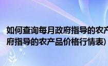 如何查询每月政府指导的农产品价格行情表(如何查询每月政府指导的农产品价格行情表)