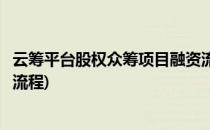 云筹平台股权众筹项目融资流程(云筹平台股权众筹项目融资流程)