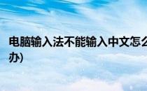 电脑输入法不能输入中文怎么解决(电脑不能中文输入法怎么办)