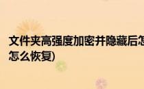 文件夹高强度加密并隐藏后怎样找回文件(隐藏加密的文件夹怎么恢复)