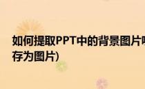 如何提取PPT中的背景图片呢? 另存为法(如何把ppt背景另存为图片)