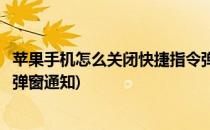 苹果手机怎么关闭快捷指令弹窗(苹果手机怎么关闭快捷指令弹窗通知)