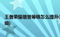 王者荣耀信誉等级怎么提升(王者荣耀信誉等级怎么提升到5级)