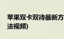 苹果双卡双待最新方法(苹果双卡双待最新方法视频)