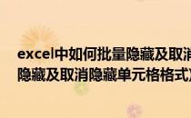 excel中如何批量隐藏及取消隐藏单元格(excel中如何批量隐藏及取消隐藏单元格格式)