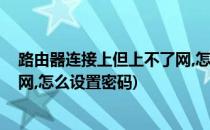 路由器连接上但上不了网,怎么设置(路由器连接上但上不了网,怎么设置密码)