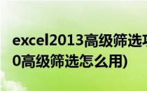 excel2013高级筛选功能如何使用(excel 2010高级筛选怎么用)