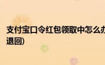 支付宝口令红包领取中怎么办(支付宝口令红包领取中怎么办退回)