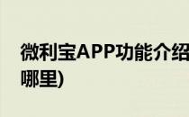 微利宝APP功能介绍(微利宝app功能介绍在哪里)